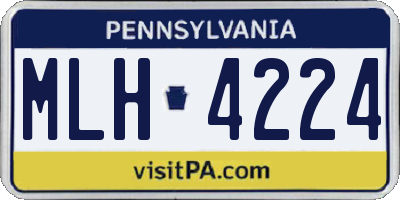 PA license plate MLH4224