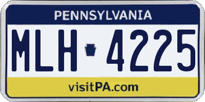 PA license plate MLH4225