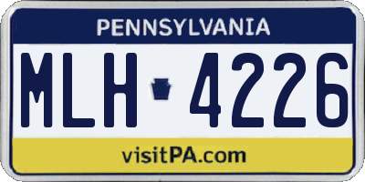 PA license plate MLH4226