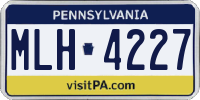PA license plate MLH4227