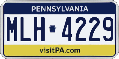 PA license plate MLH4229