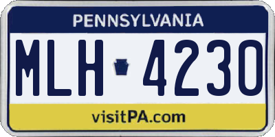 PA license plate MLH4230