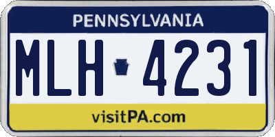 PA license plate MLH4231