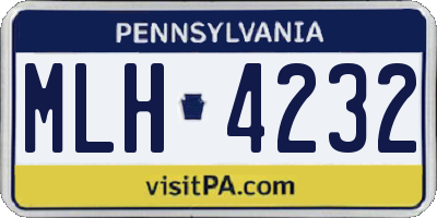 PA license plate MLH4232