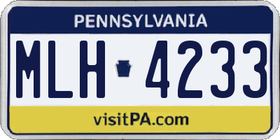 PA license plate MLH4233