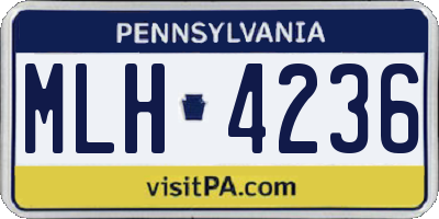 PA license plate MLH4236