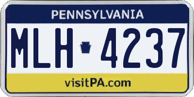 PA license plate MLH4237