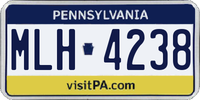 PA license plate MLH4238