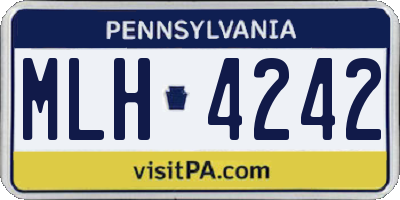 PA license plate MLH4242