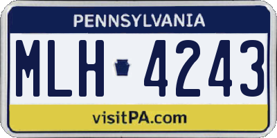 PA license plate MLH4243