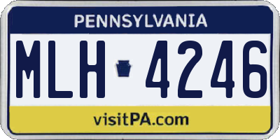 PA license plate MLH4246