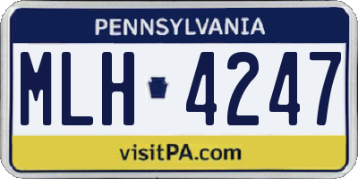 PA license plate MLH4247