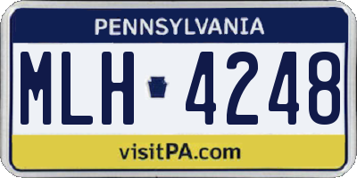PA license plate MLH4248