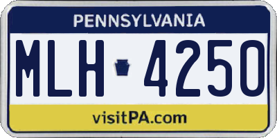 PA license plate MLH4250