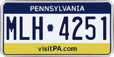PA license plate MLH4251