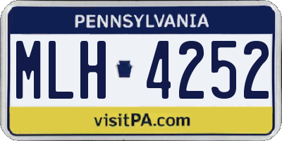 PA license plate MLH4252
