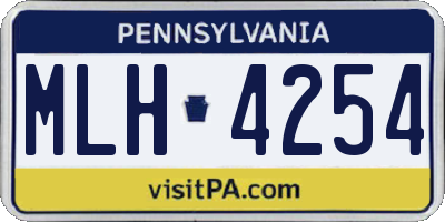PA license plate MLH4254