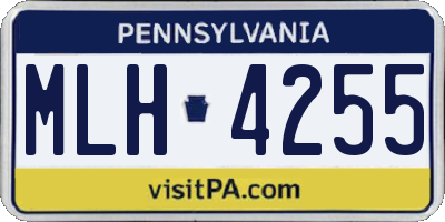 PA license plate MLH4255