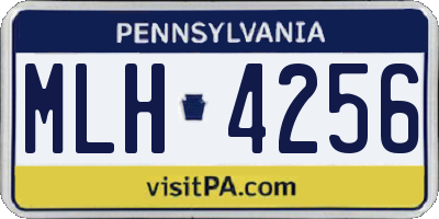 PA license plate MLH4256
