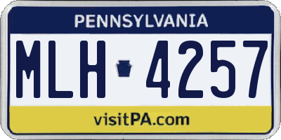PA license plate MLH4257