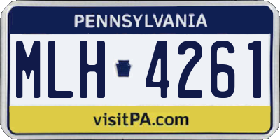 PA license plate MLH4261
