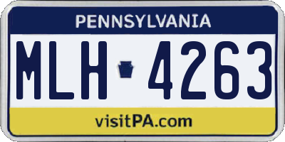PA license plate MLH4263