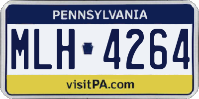 PA license plate MLH4264