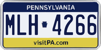 PA license plate MLH4266