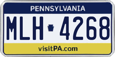 PA license plate MLH4268