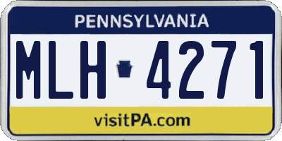 PA license plate MLH4271