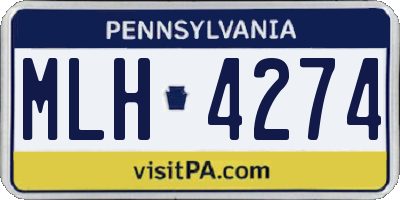 PA license plate MLH4274