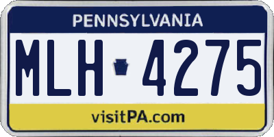 PA license plate MLH4275