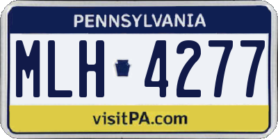 PA license plate MLH4277