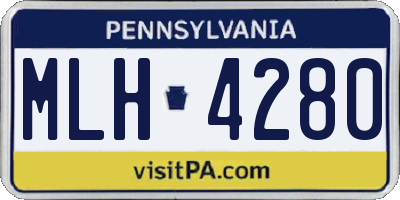 PA license plate MLH4280
