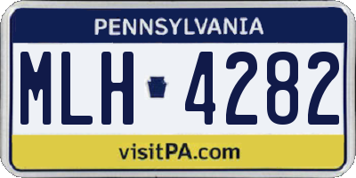 PA license plate MLH4282