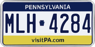 PA license plate MLH4284
