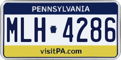 PA license plate MLH4286