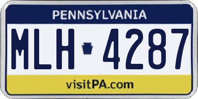 PA license plate MLH4287