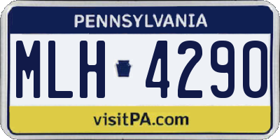 PA license plate MLH4290