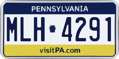 PA license plate MLH4291