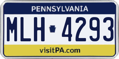 PA license plate MLH4293