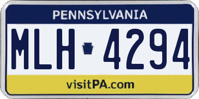 PA license plate MLH4294