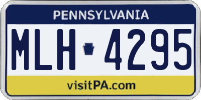 PA license plate MLH4295