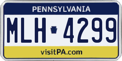 PA license plate MLH4299