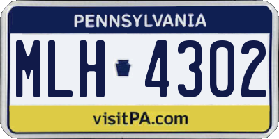 PA license plate MLH4302