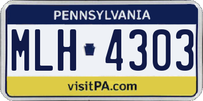 PA license plate MLH4303
