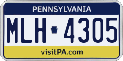 PA license plate MLH4305