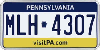 PA license plate MLH4307