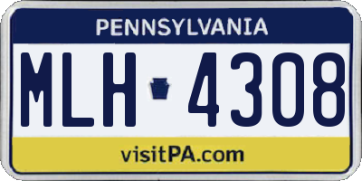 PA license plate MLH4308