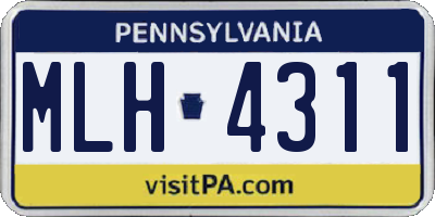 PA license plate MLH4311